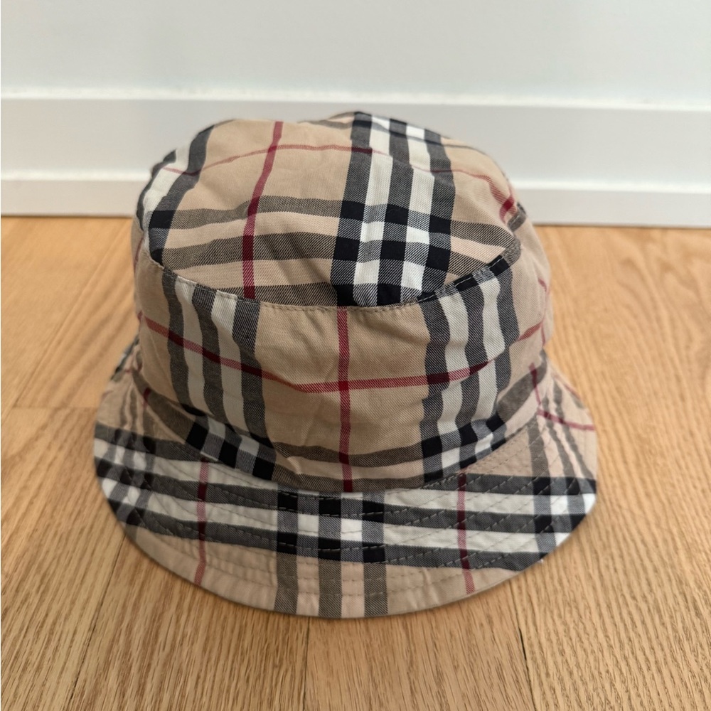 Burberry Plaid Bucket Hat - Beige, Black, and Red